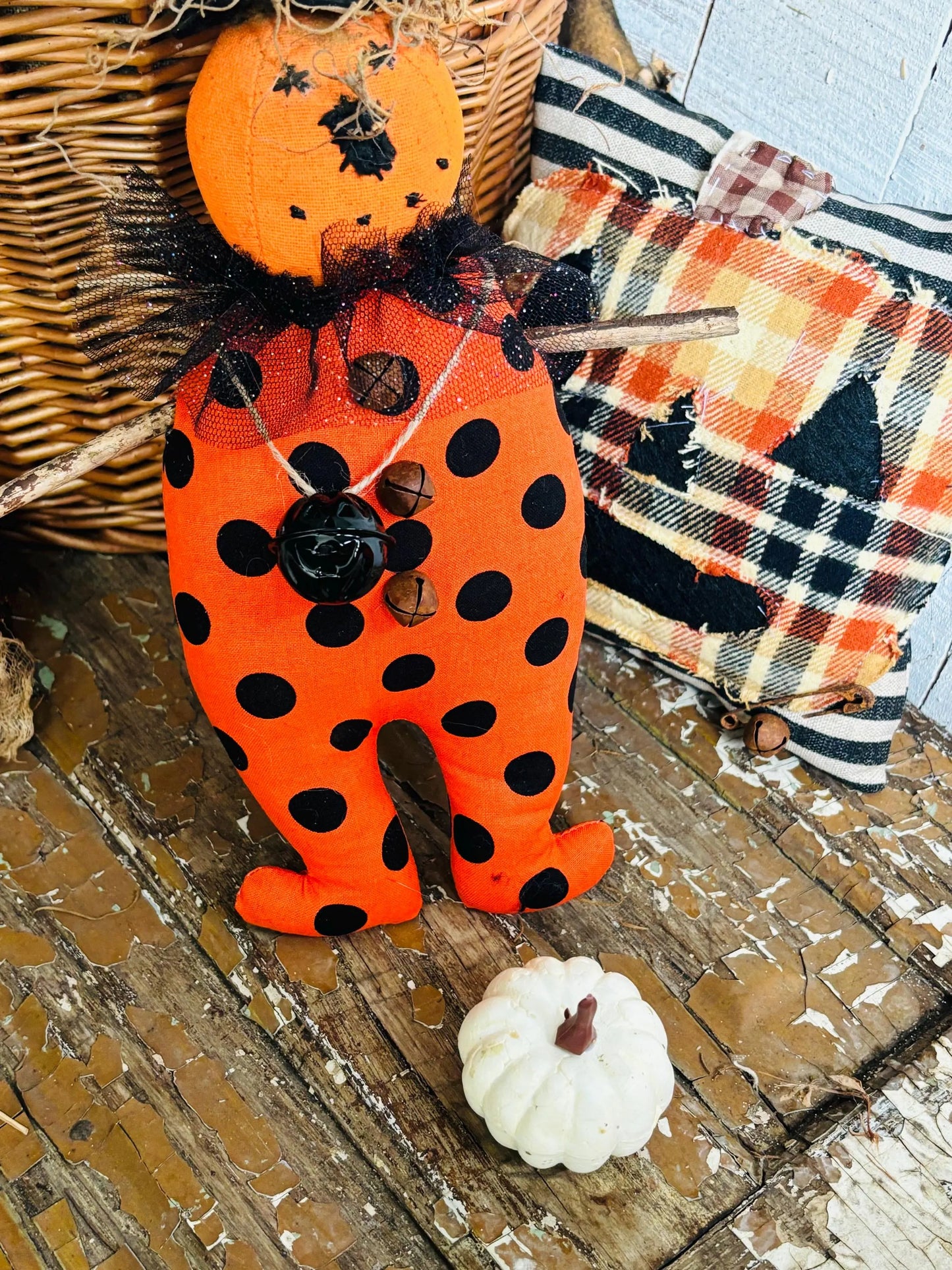 Handmade Primitive Pumpkin Doll, Halloween Witch Doll, Pumpkin Man, Handmade Pumpkins, Fall Decor, Home Decor, Handmade Witch Doll