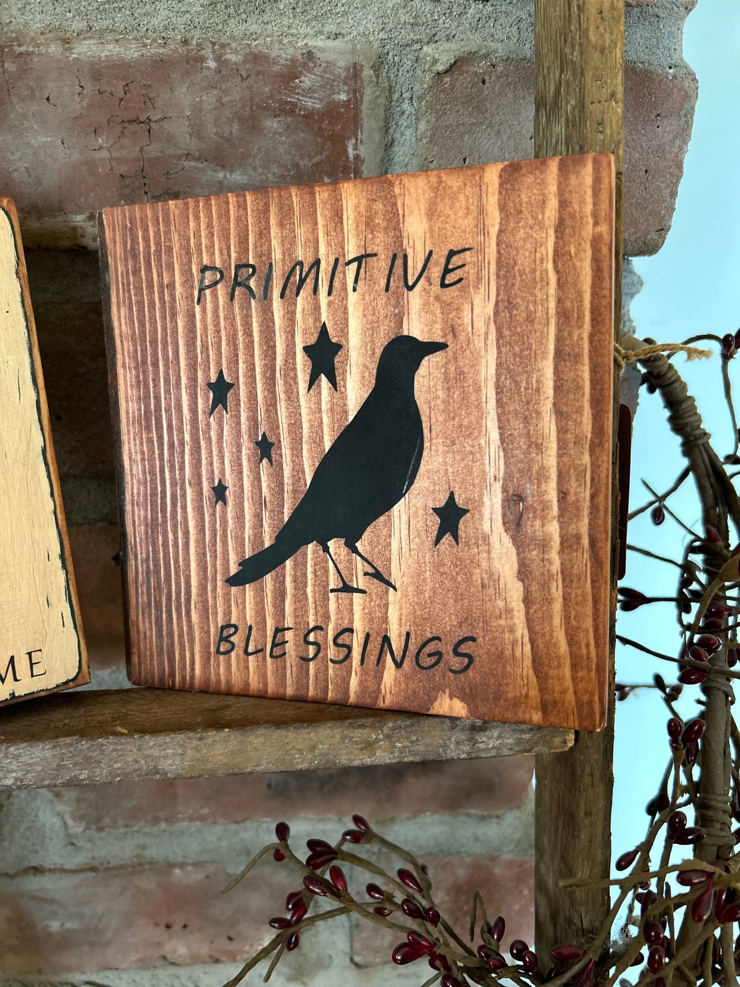 Primitive Farmhouse Signs, Primitive Wooden Standing signs