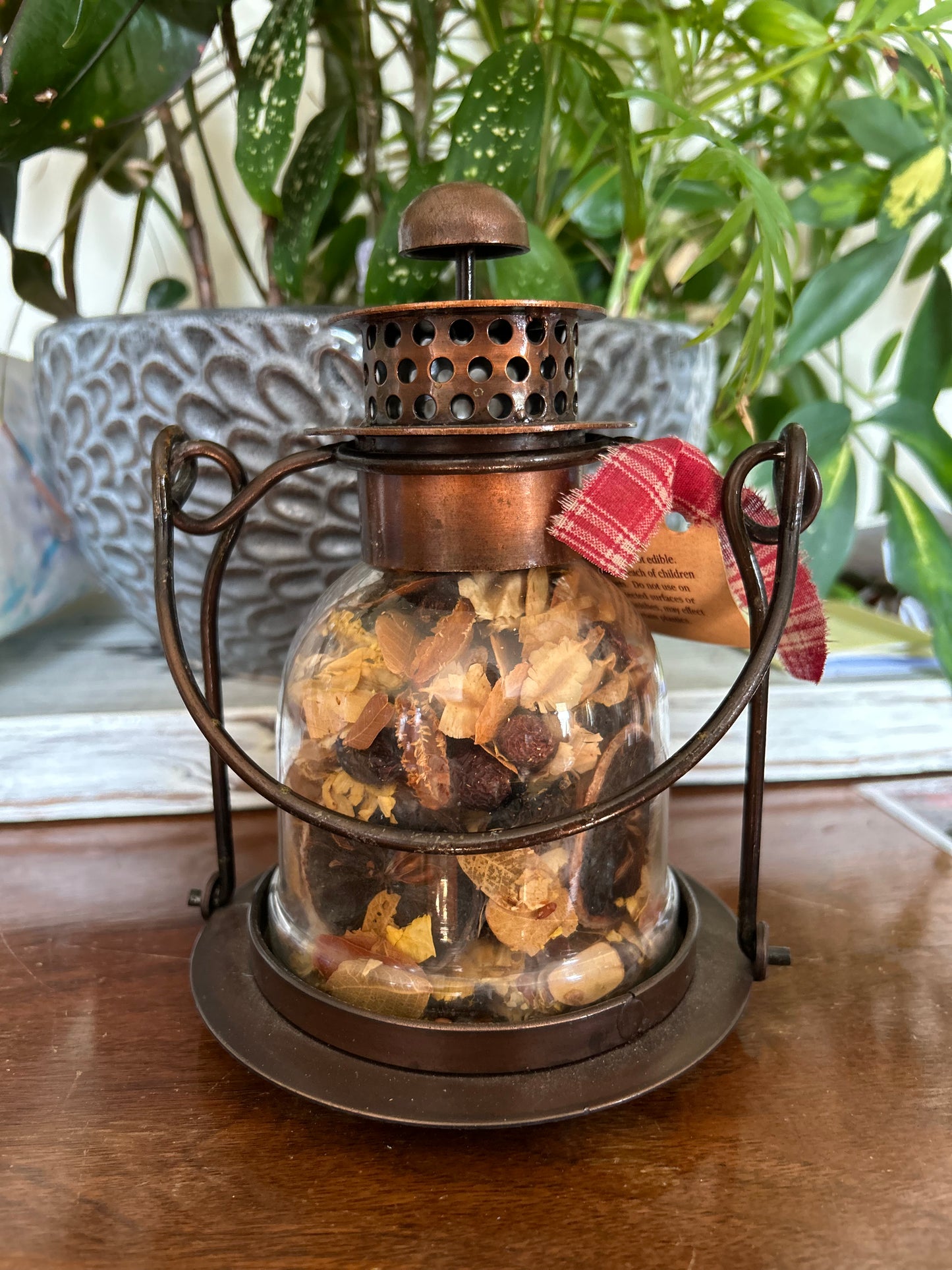 Primitive Potpourri Holder, Hanging Lantern, Primitive Decor