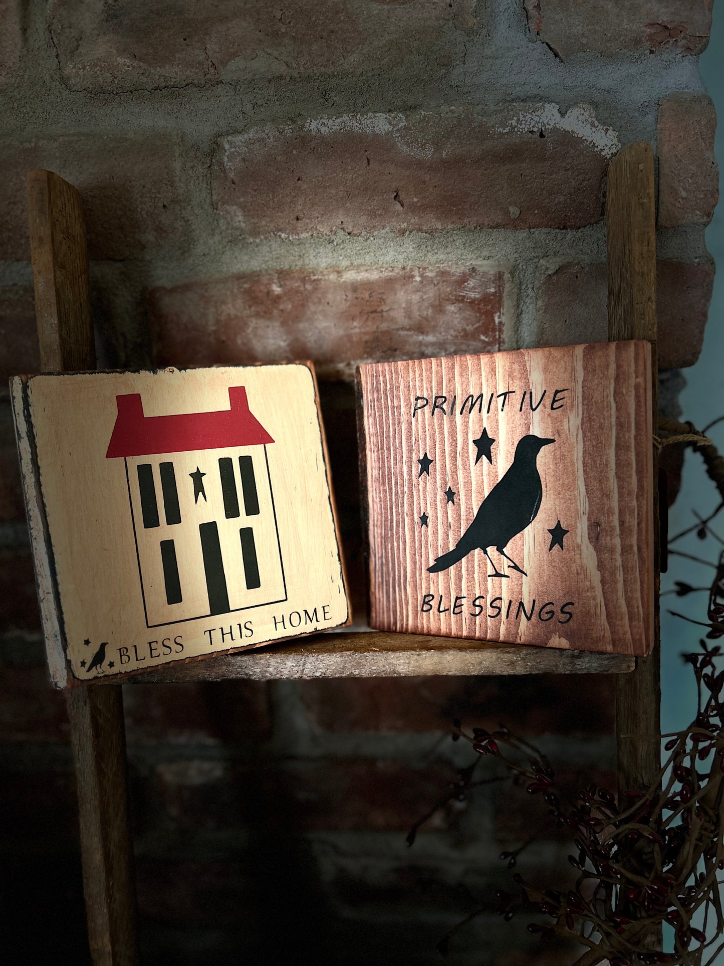 Primitive Farmhouse Signs, Primitive Wooden Standing signs