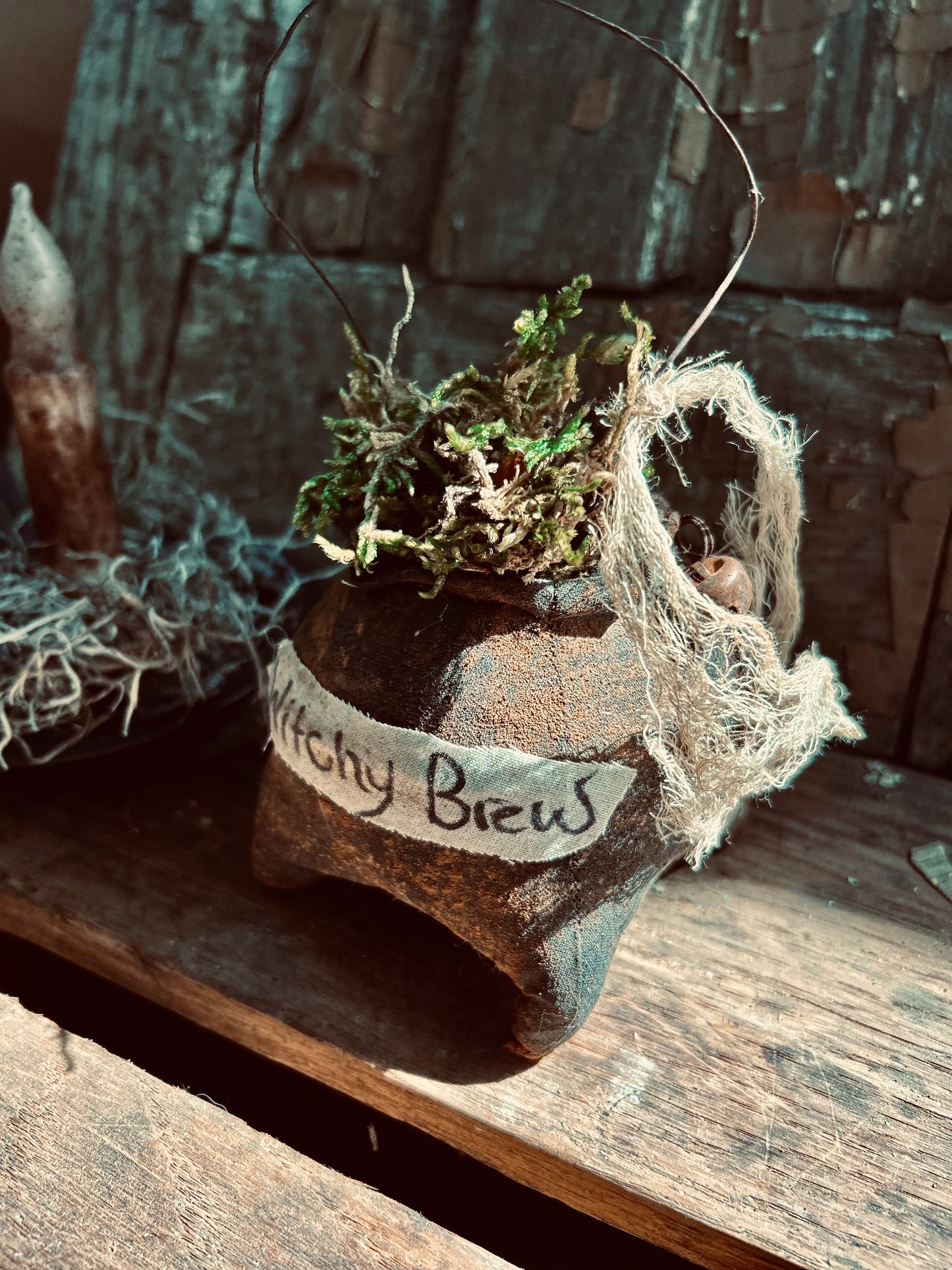 Primitive Witches Brew Cauldron, Primitive Halloween Decor, Witch Cauldron, Witchy, Fall Decor