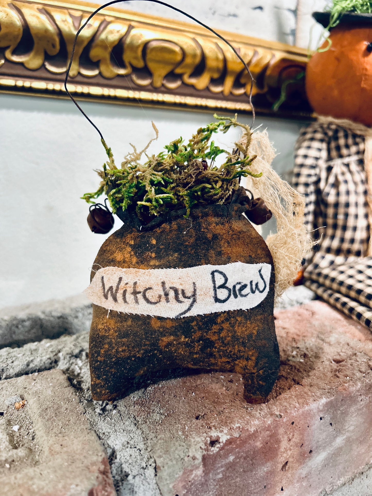 Primitive Witches Brew Cauldron, Primitive Halloween Decor, Witch Cauldron, Witchy, Fall Decor