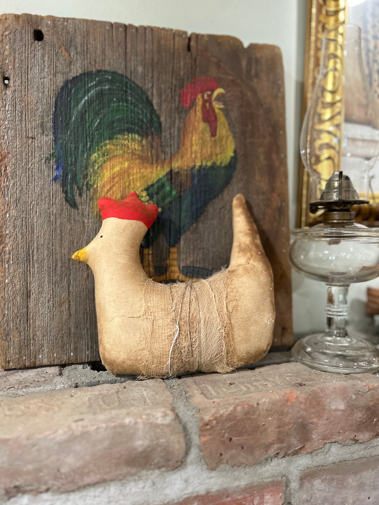 Primitive Farmhouse Hen, Primitive Chicken Decor, Country Decor