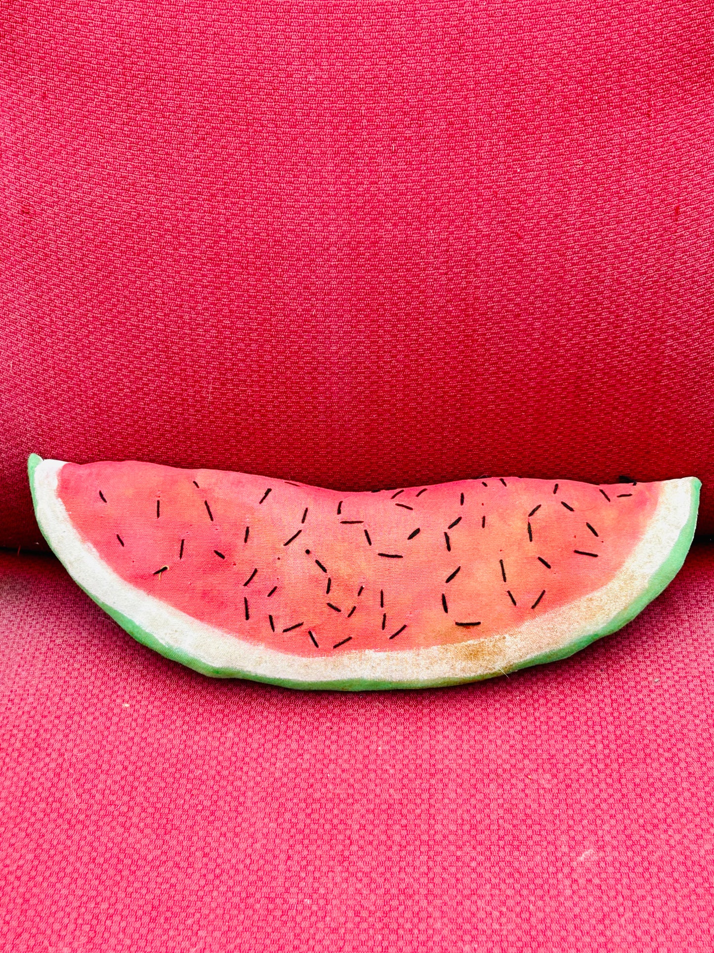 Primitive Handmade Decorative Watermelon Pillow, Summer Pillow, Rustic Watermelon Pillow