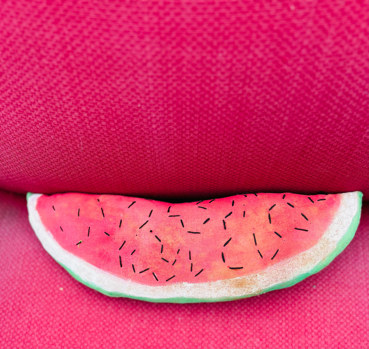 Primitive Handmade Decorative Watermelon Pillow, Summer Pillow, Rustic Watermelon Pillow