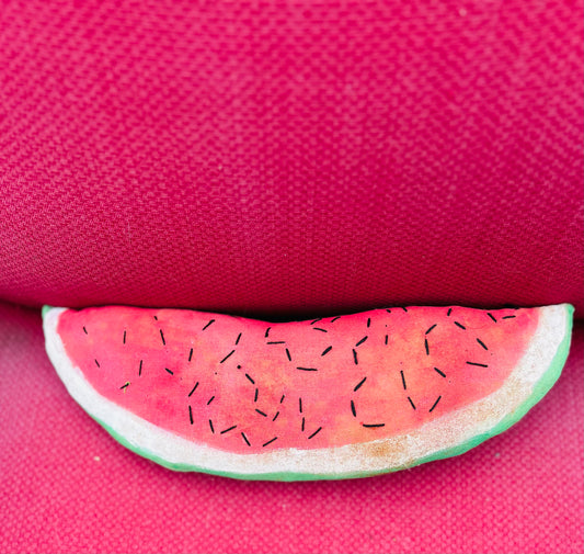 Primitive Handmade Decorative Watermelon Pillow, Summer Pillow, Rustic Watermelon Pillow