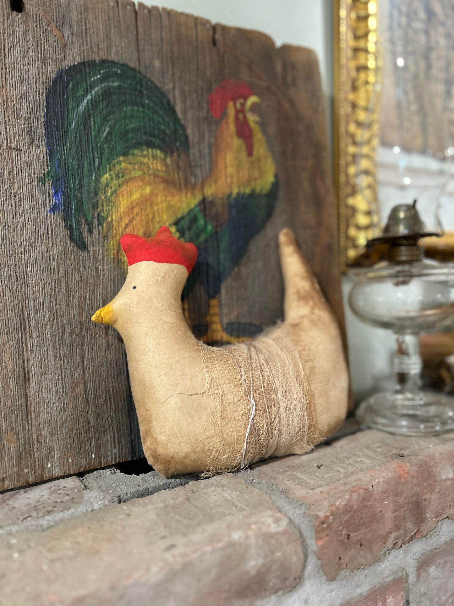 Primitive Farmhouse Hen, Primitive Chicken Decor, Country Decor