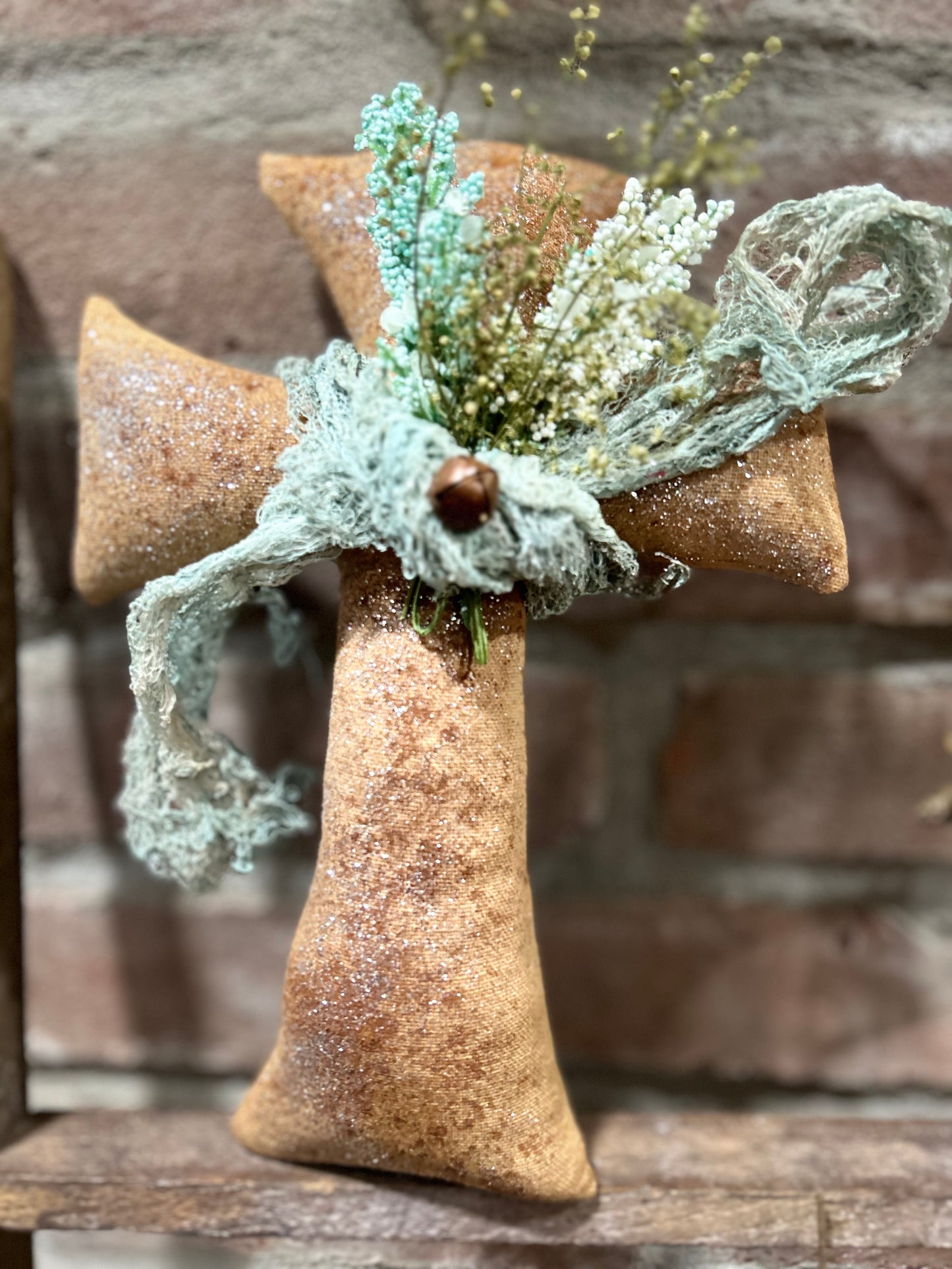 Primitive Farmhouse Easter Cross, Large Handmade Easter Cross, Holy Cross, Farmhouse Spring Decor