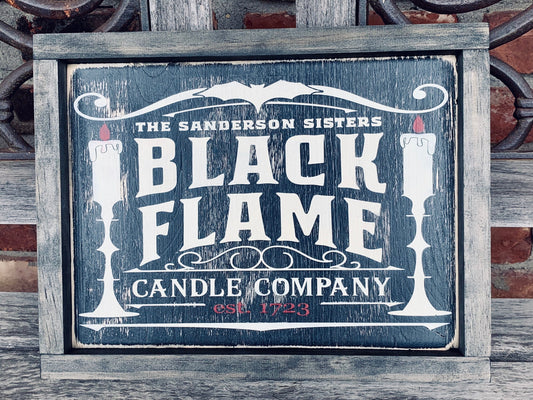 Hocus pocus sign black flame