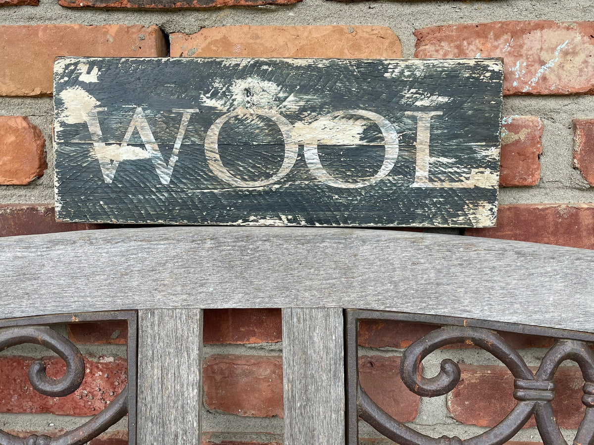 Primitive Wool Sign Antique Reproduction Primitive Colonial WOOL sign/Primitive/Rustic/Col ...