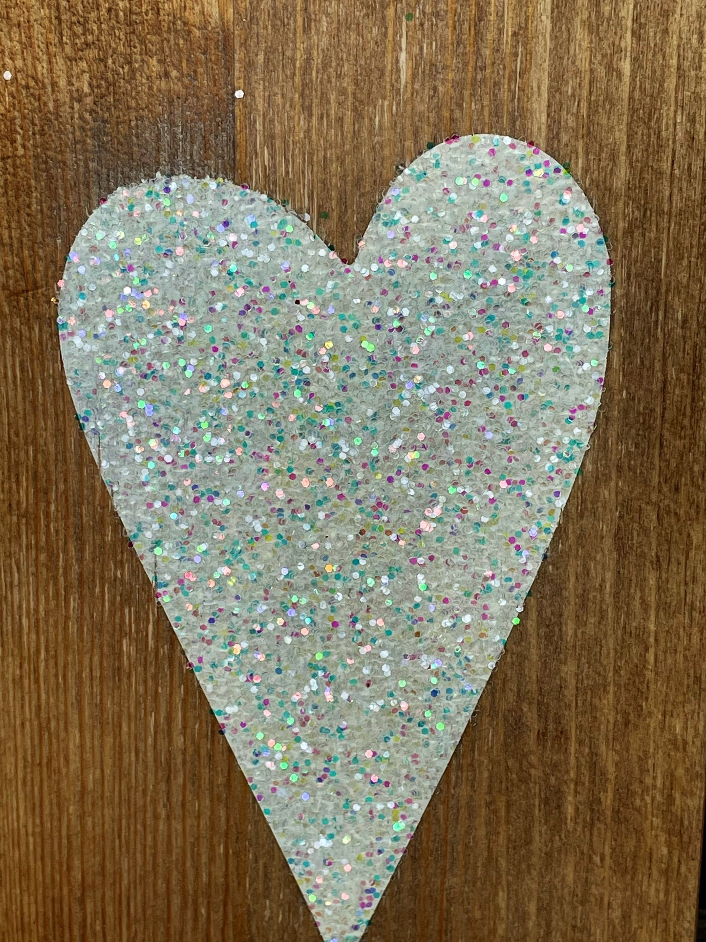 Glitter heart farmhouse wooden block sign/Stained/Farmhouss Decor