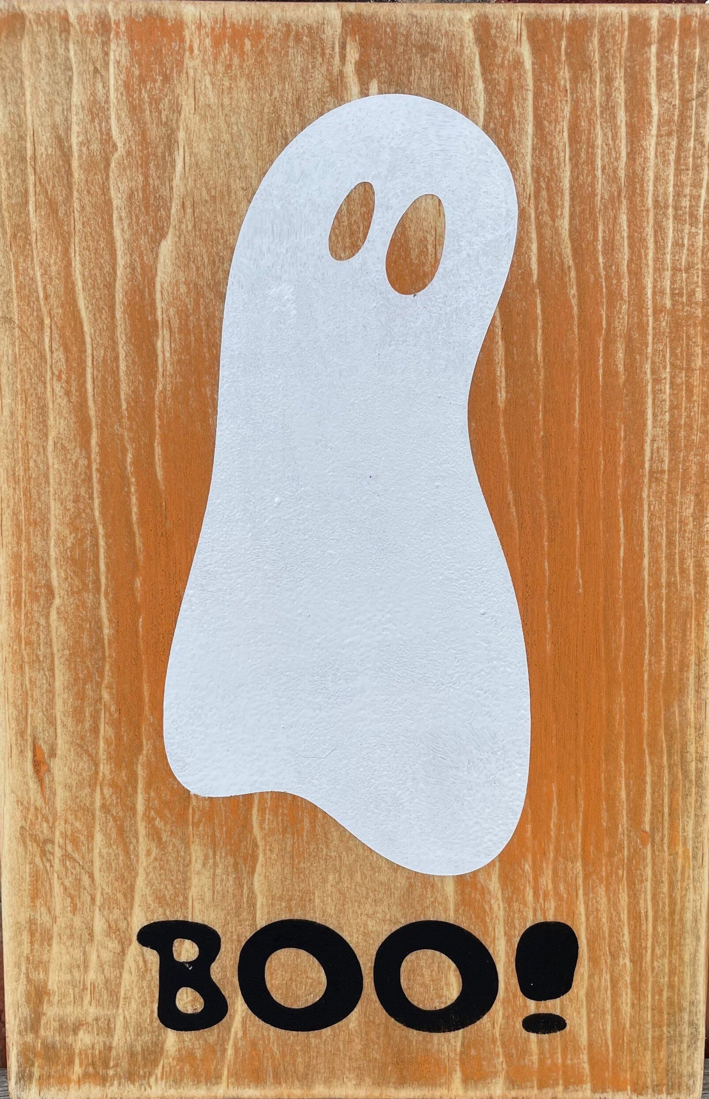 Distressed Halloween Sign Ghost Boo Rustic Sign Farmhouse Decor