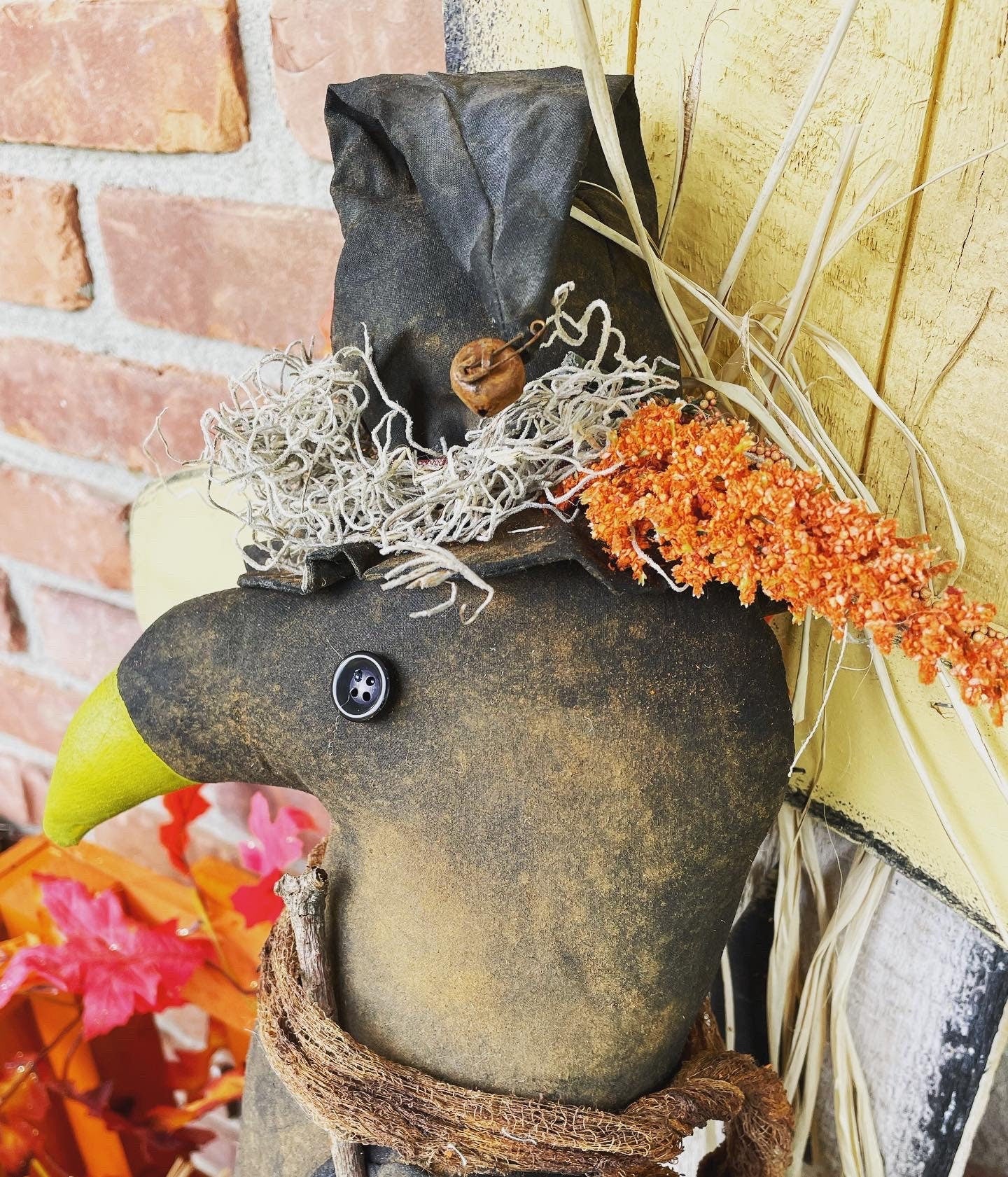 Primitive Witchy Crow Halloween Decor - Primitive Decor - Fall Decor