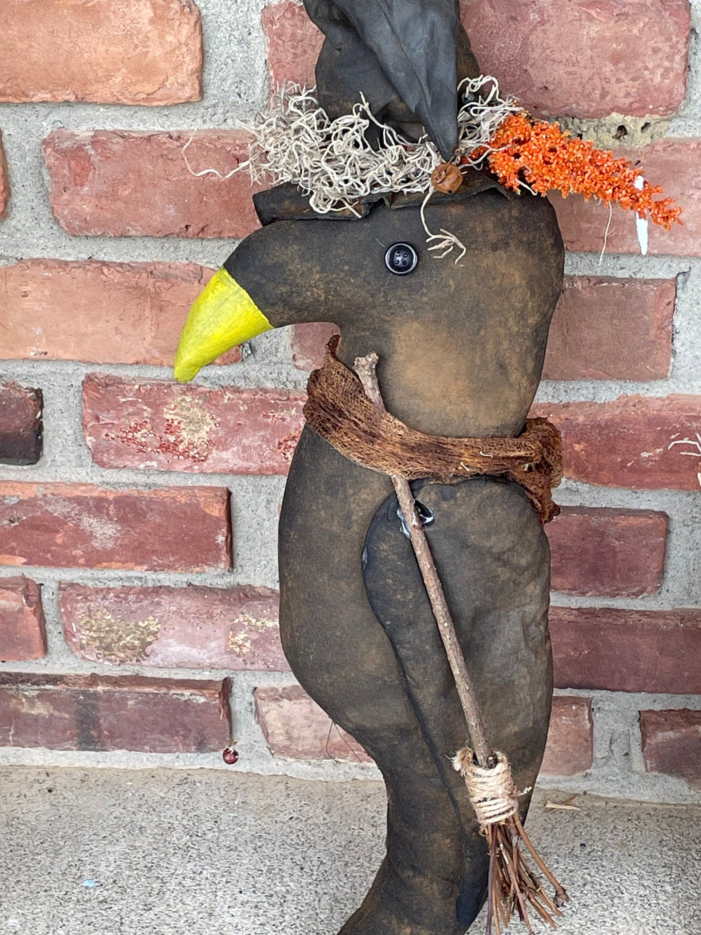 Primitive Witchy Crow Halloween Decor - Primitive Decor - Fall Decor