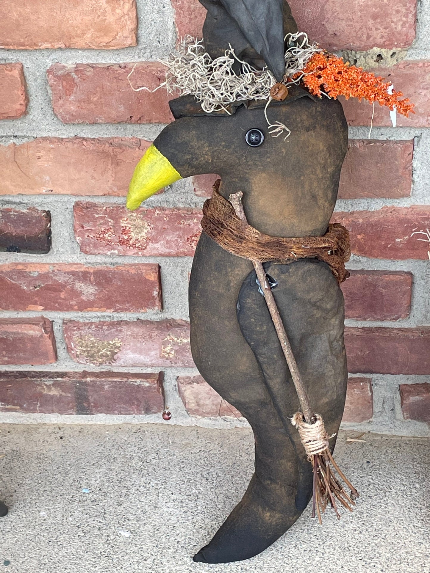 Primitive Witchy Crow Halloween Decor - Primitive Decor - Fall Decor