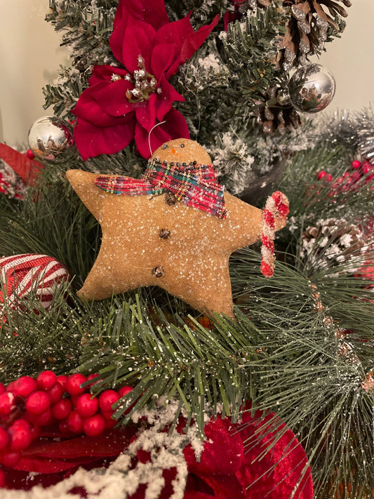 Primitive Snowman Star Ornies - Bowl Filler -Christmas Decor