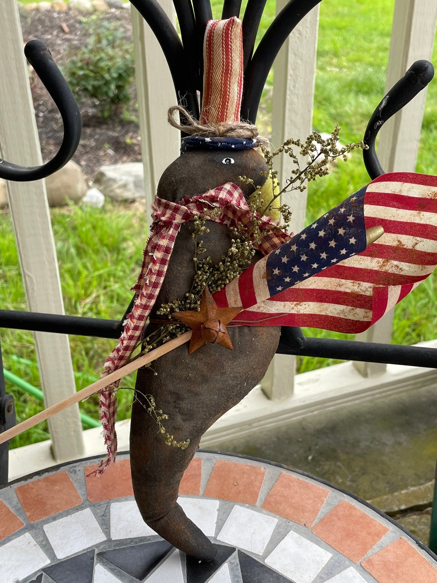 Uncle Sam Patriotic Primitive Crow - Primitive Decor - Handmade