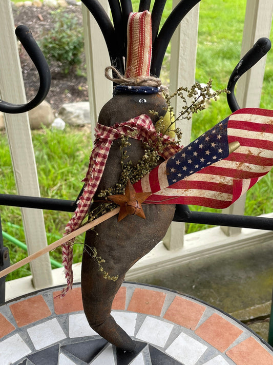 Uncle Sam Patriotic Primitive Crow - Primitive Decor - Handmade