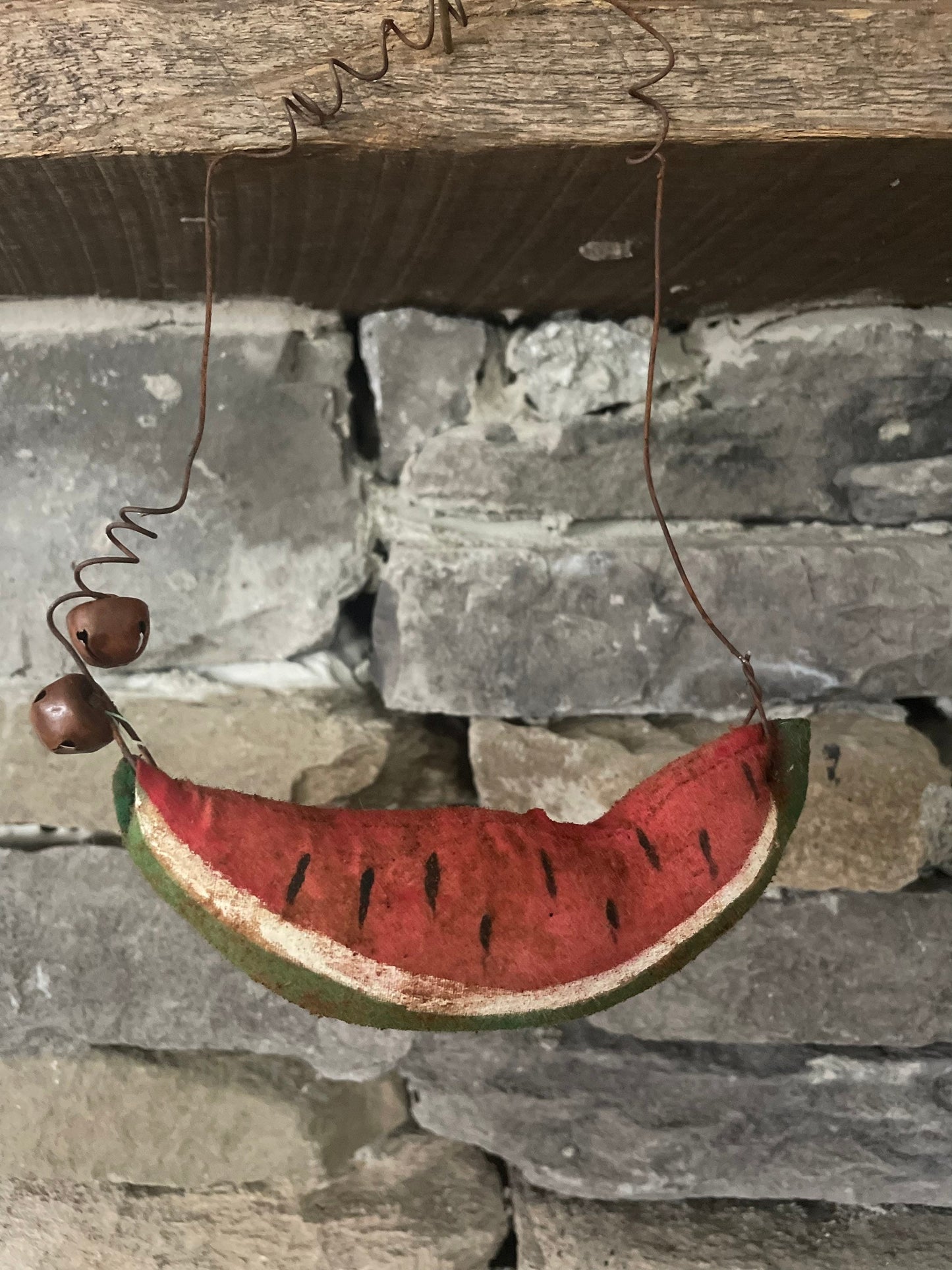 Primitive Watermelon Summer Hanging Ornie - Primitive Ornament -Primitive decor