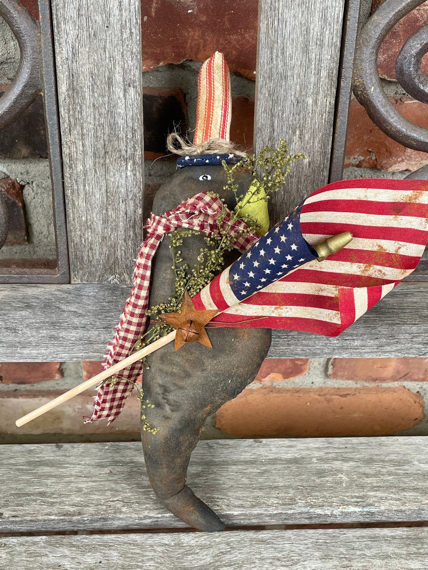 Uncle Sam Patriotic Primitive Crow - Primitive Decor - Handmade