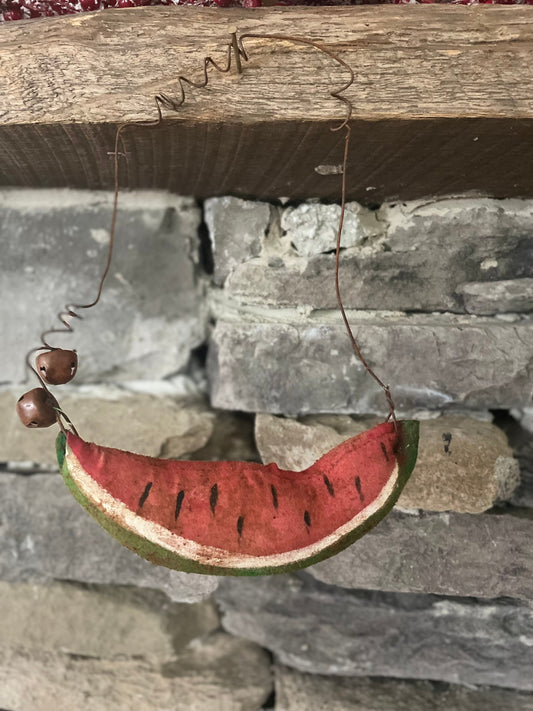 Primitive Watermelon Summer Hanging Ornie - Primitive Ornament -Primitive decor