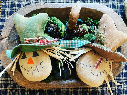 Primitive Scarecrow Fall Ornies, Primitive Thanksgiving Ornies, Primitives, Primitive Decor, Bowl Fillers, Fall Decor