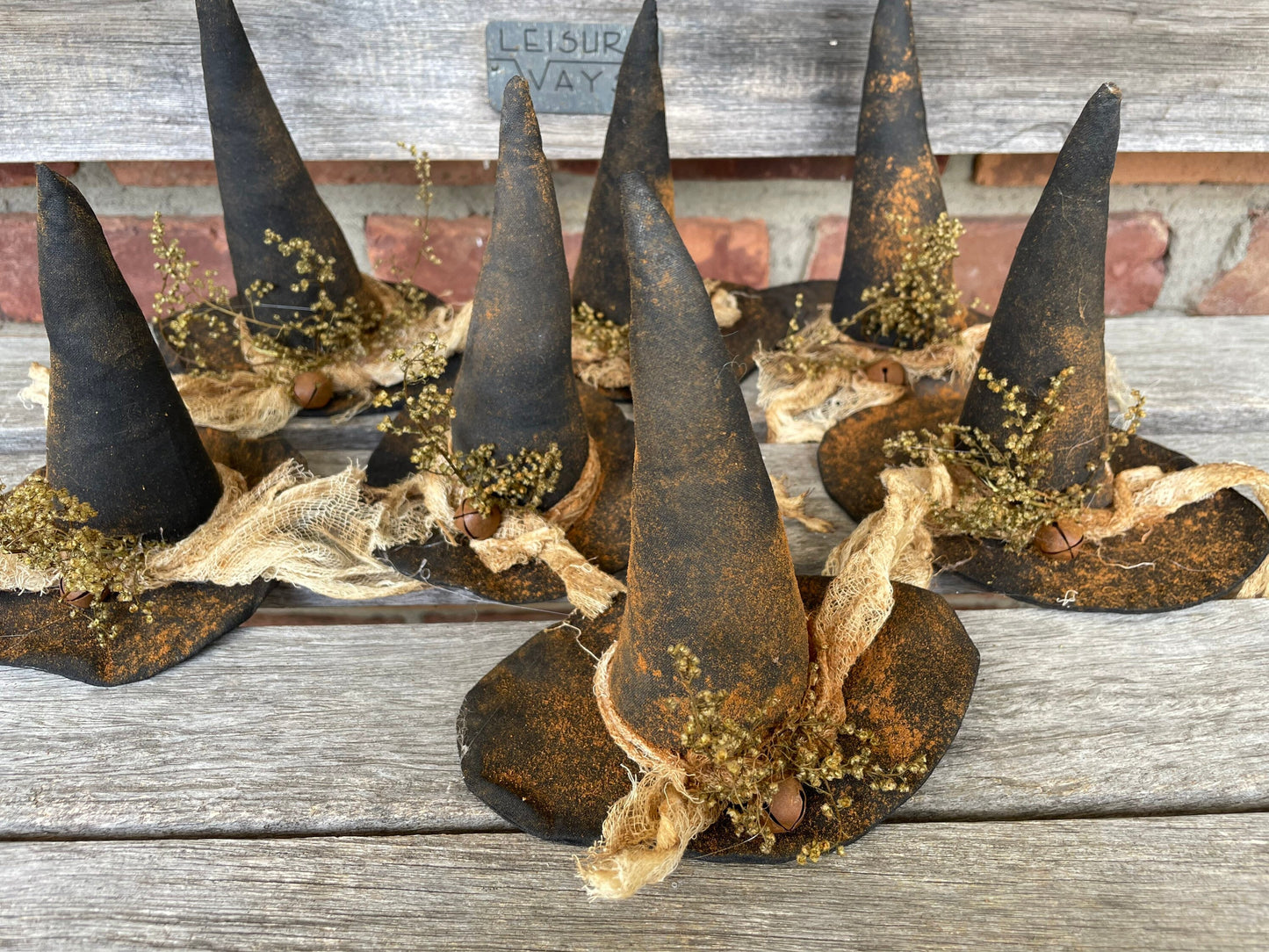 Primitive Witch Hat, Halloween Witch Hat, Primitive Halloween Decor, Black Witch Hat