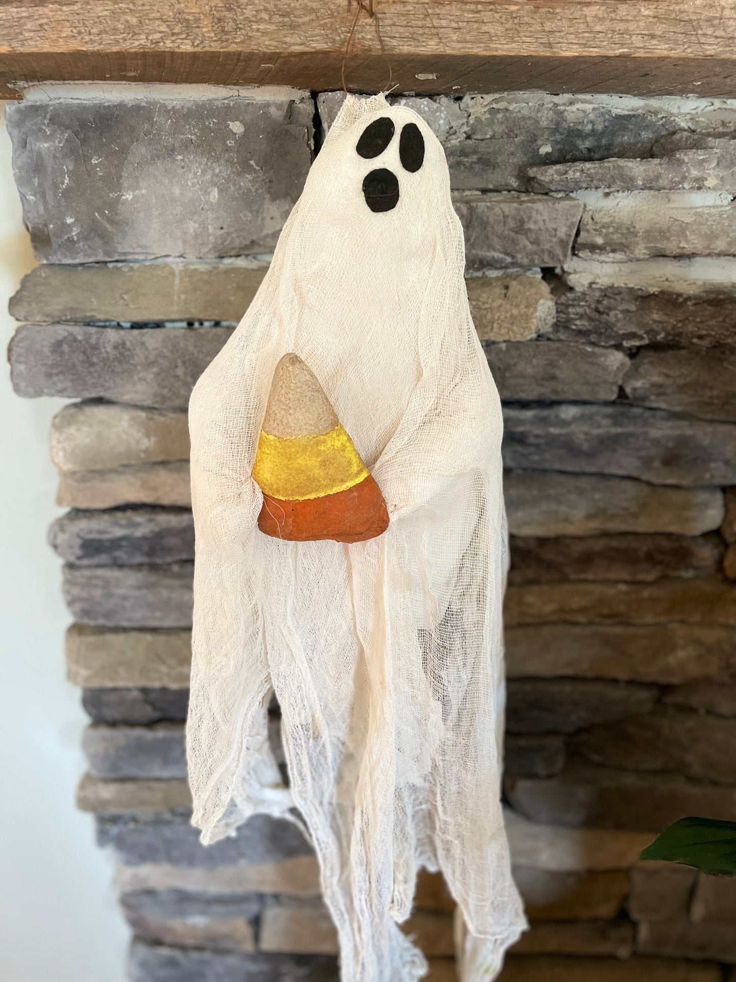 Primitive Large Hanging Ghost Decoration ~ Primitive Halloween Decor - Ghost Decor