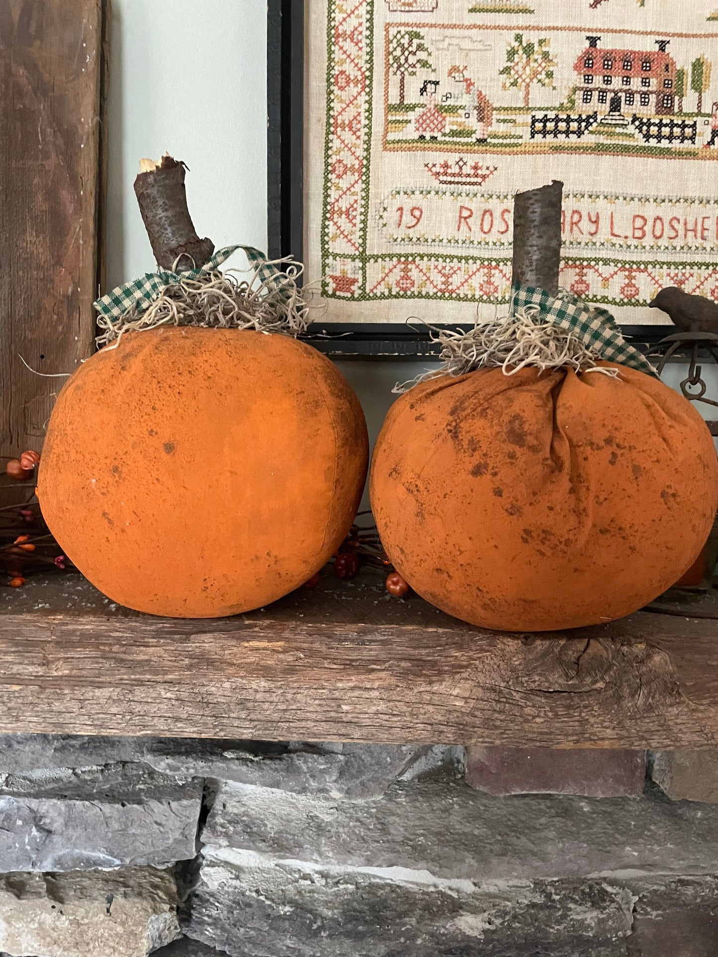 Large Primitive Grungy Pumpkins - Handmade Fall Pumpkin - Fall Primitives - Primitive Halloween Decor