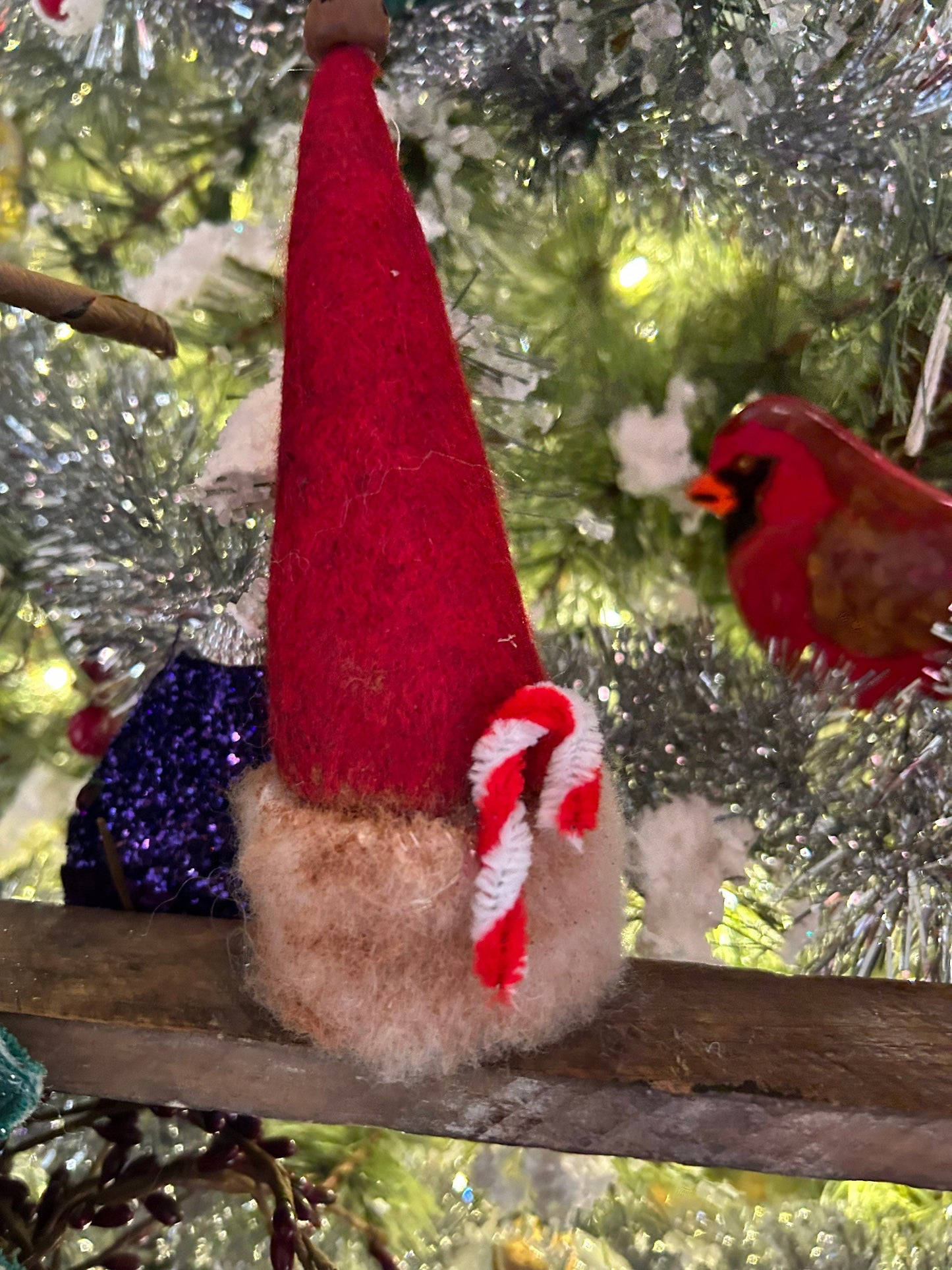 Primitive Santa Hat Ornie, Handmade Christmas Santa Ornament, Holiday ornaments, Santa hats, handmade Christmas