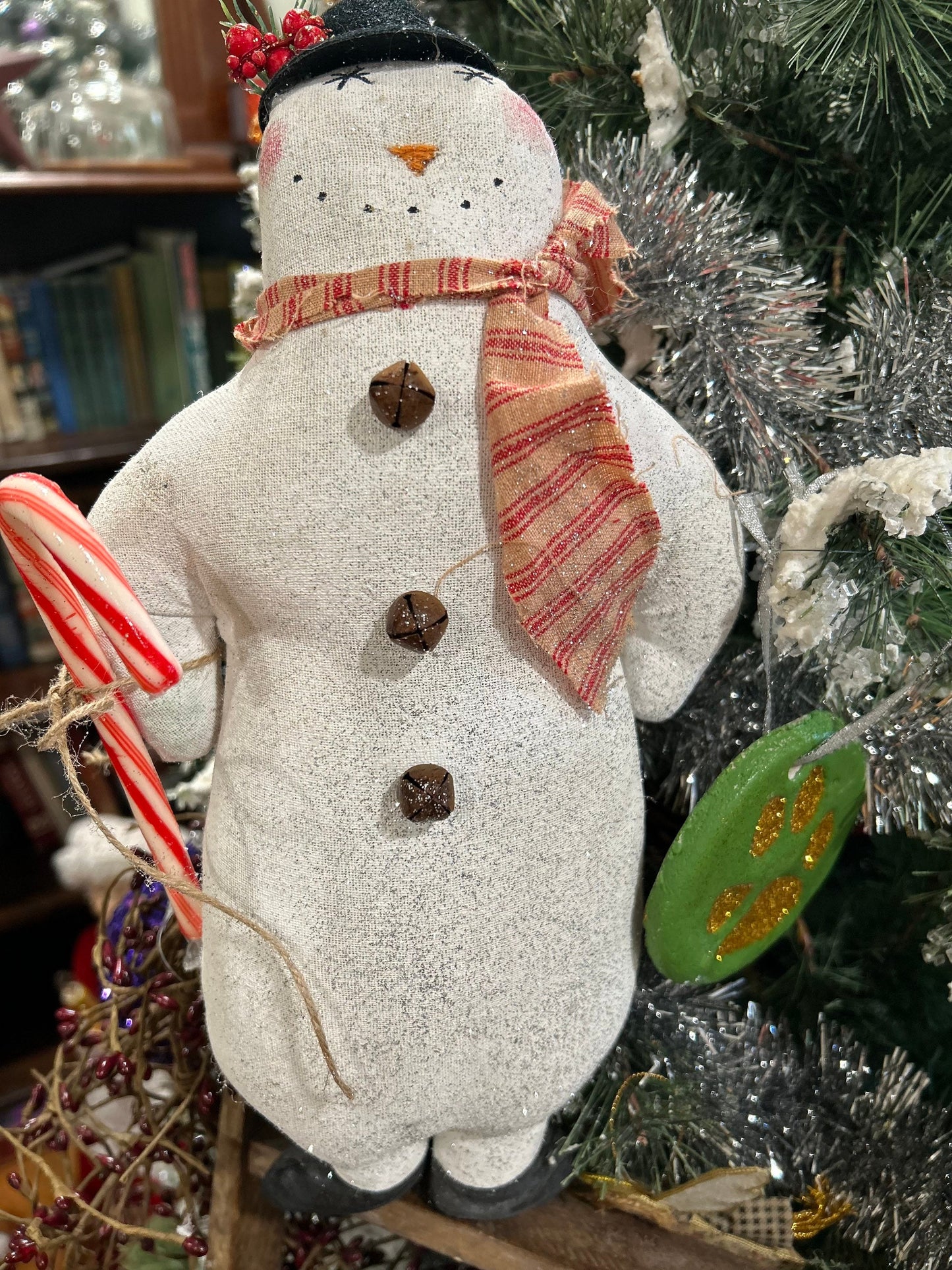 Large Primitive Snowman Ornie Doll, Handmade Snowman, Primitive Christmas Snowman Decor, Snowman, Holiday Decor