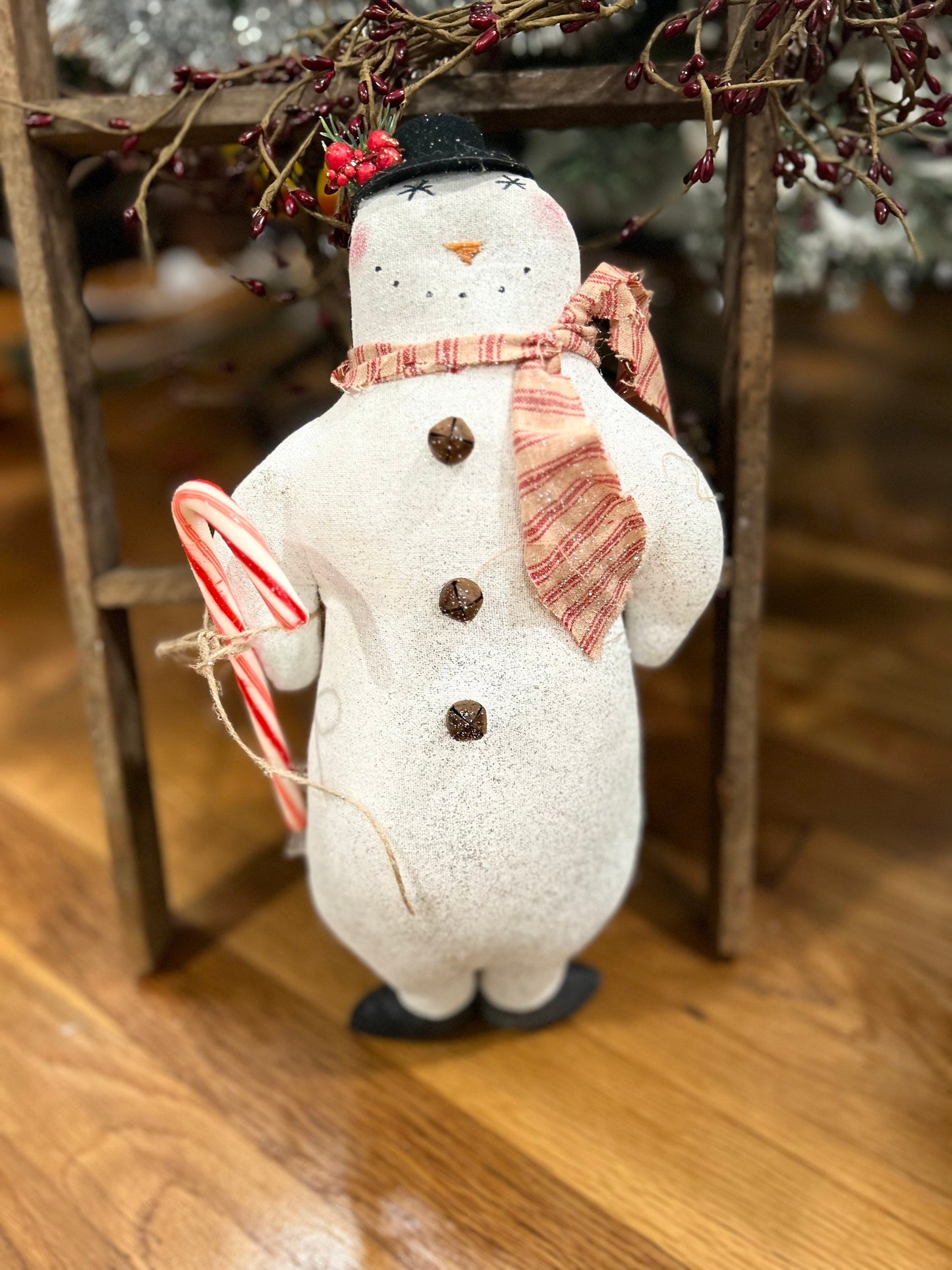 Large Primitive Snowman Ornie Doll, Handmade Snowman, Primitive Christmas Snowman Decor, Snowman, Holiday Decor