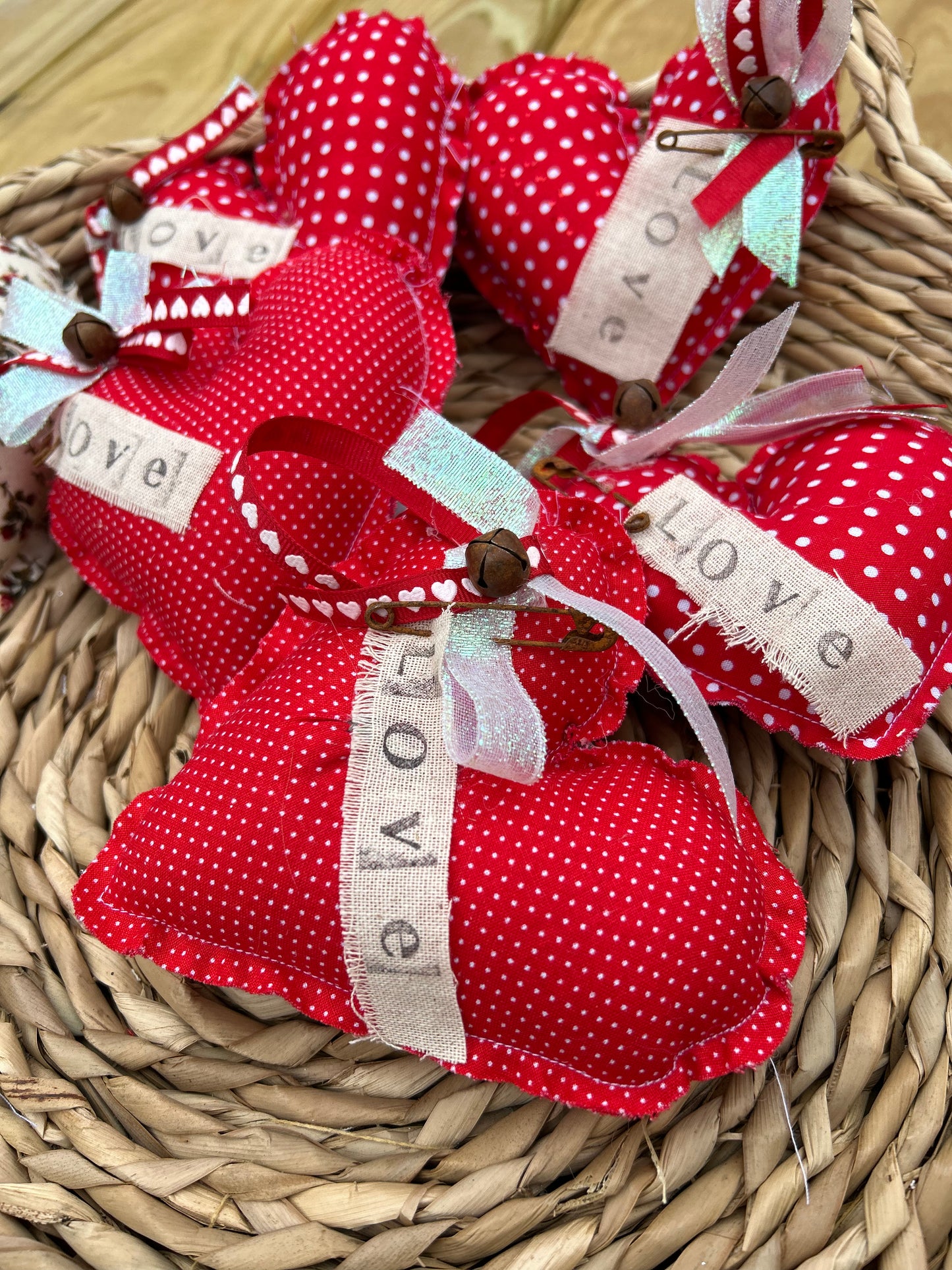 Valentines Day Polka Dot Heart Bowl Fillers