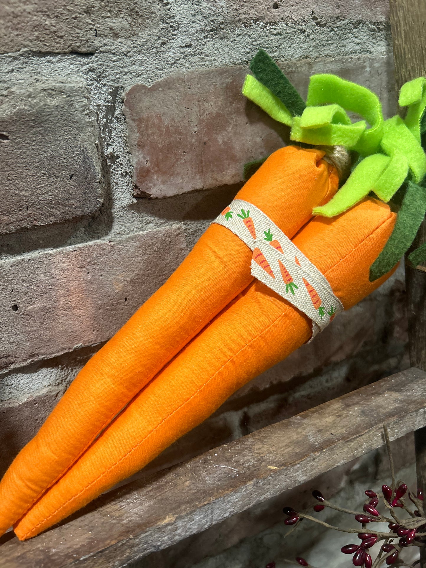 Primitive Farmhouse Bunches of Carrots, Handmade Easter Spring Decor, Primitive Easter