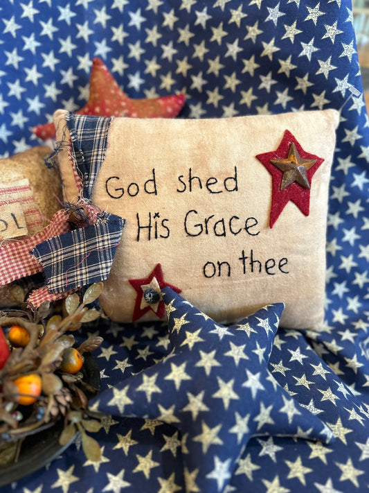 Primitive Patriotic Pillow Tuck, Primitive Americana Decor, Prim Patriotic Pillow