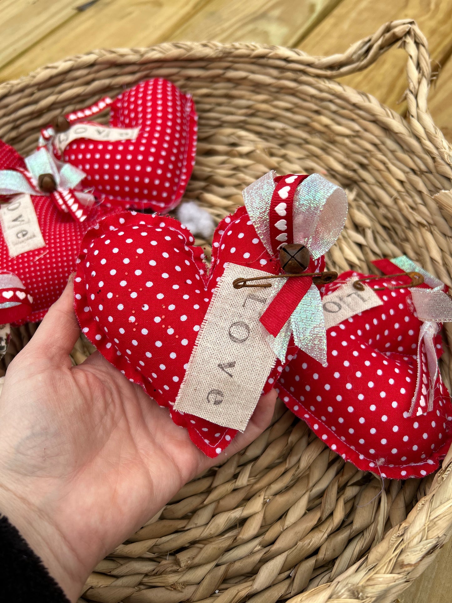 Valentines Day Polka Dot Heart Bowl Fillers