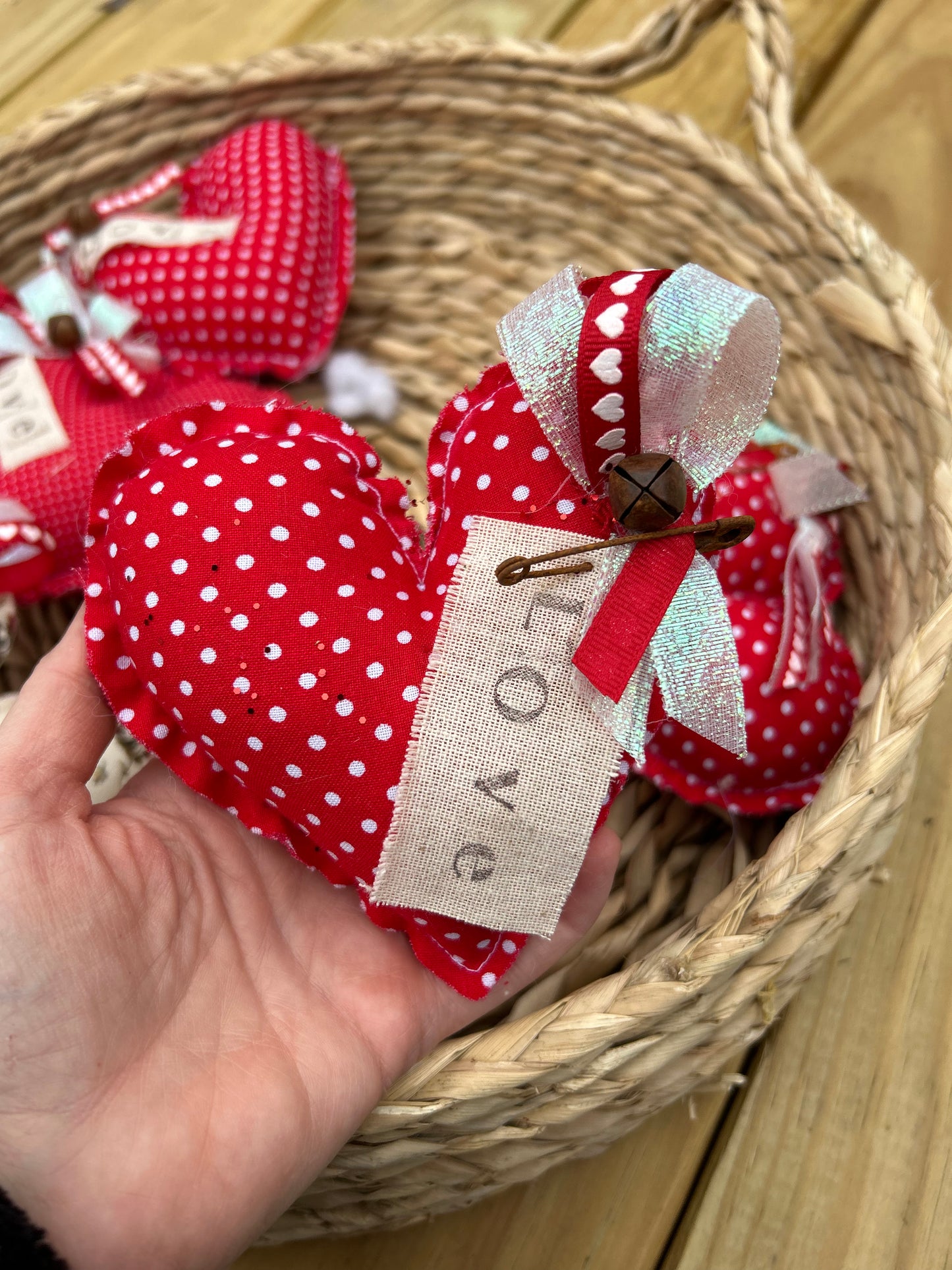 Valentines Day Polka Dot Heart Bowl Fillers