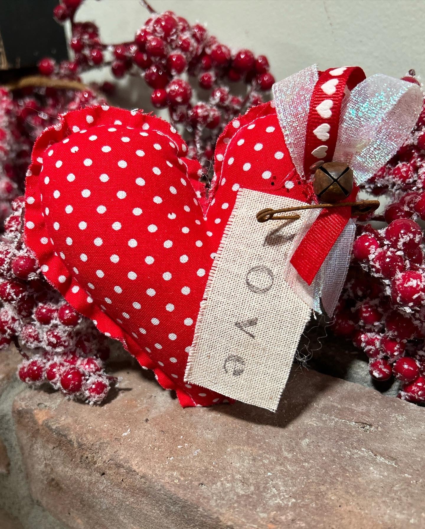 Valentines Day Polka Dot Heart Bowl Fillers