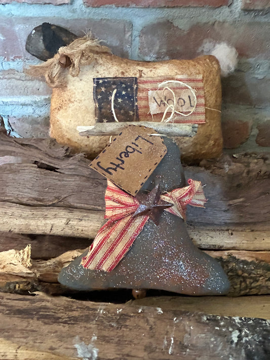 Primitive Liberty Bell Patriotic July 4th Bowl Filler - Patriotic Primitive Decor