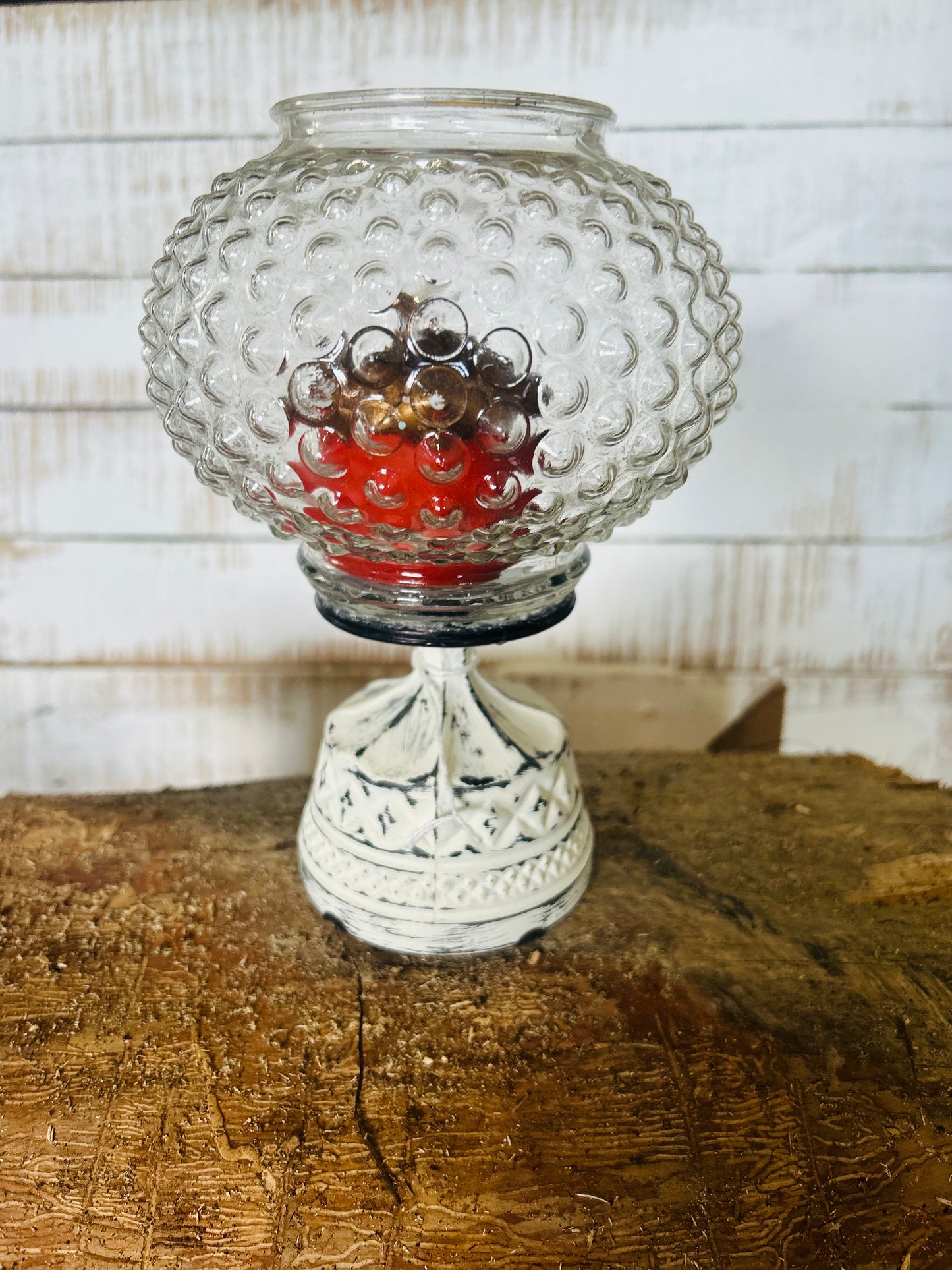 Vintage Farmhouse Upcycled Candle Holder Hurricane Lamp