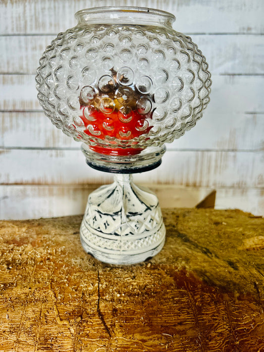 Vintage Farmhouse Upcycled Candle Holder Hurricane Lamp